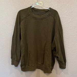 Aerie Olive Green Crewneck Sweatshirt